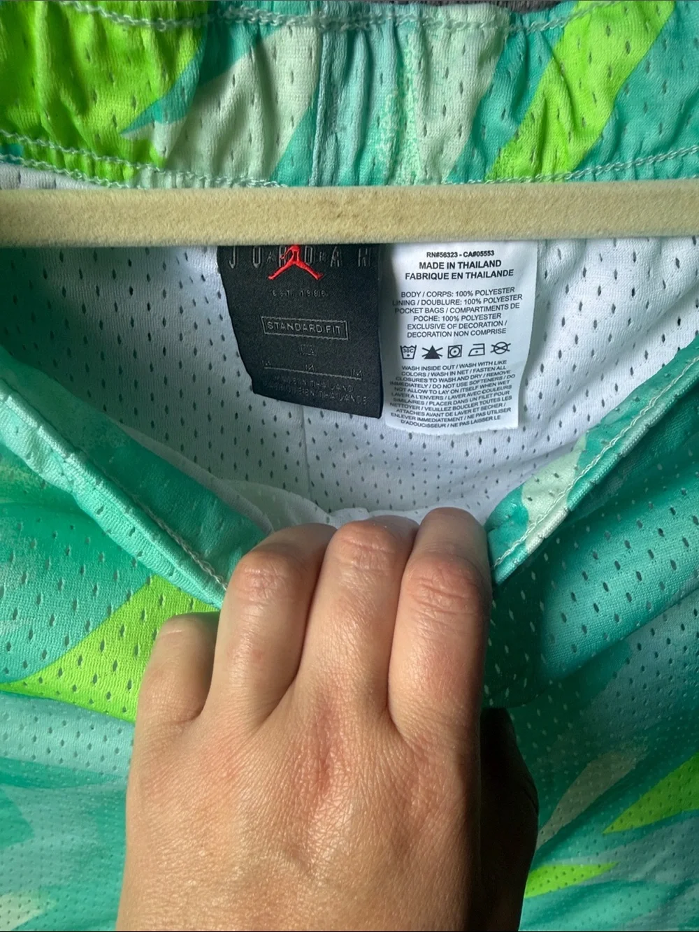 Aqua & Lime Athletic Shorts with JORDAN Logo